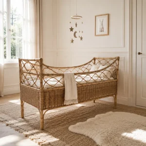 Lit Bébé En Rotin Naturel