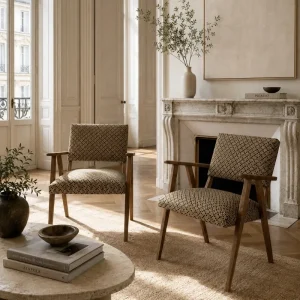 Paire de Fauteuils Bridge Vintage 50
