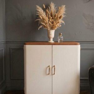 Pieds Moustache – Buffet Art Déco Année 40 50 - Bois Naturel & Nuance Crème %%sep%% La Brocante de Paula